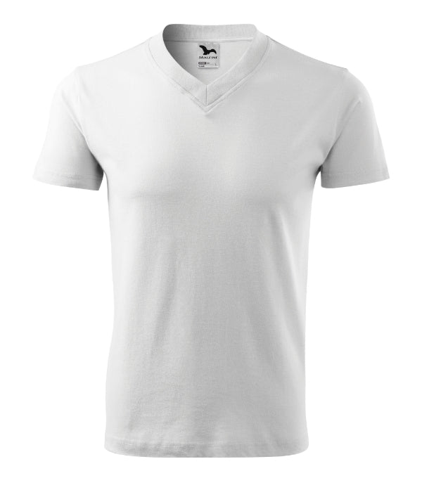 V-neck 102 Tričko unisex — biela
