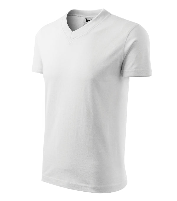 V-neck 102 Tričko unisex — biela