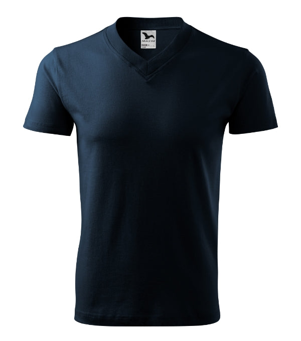 V-neck 102 Tričko unisex — tmavomodrá
