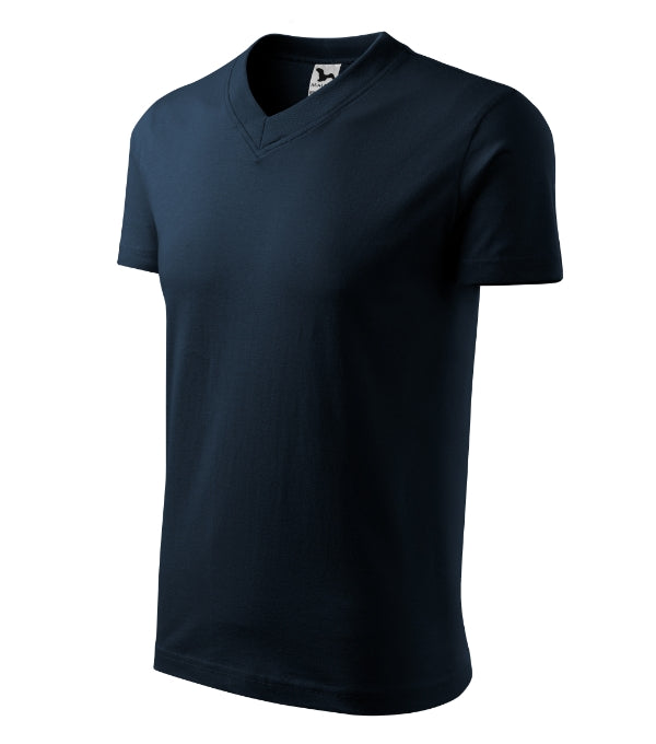 V-neck 102 Tričko unisex — tmavomodrá