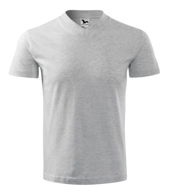 V-neck 102 Tričko unisex — svetlosivý melír