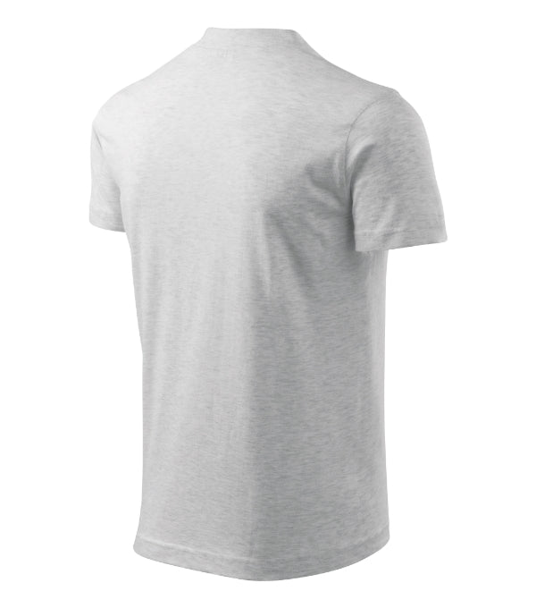 V-neck 102 Tričko unisex — svetlosivý melír