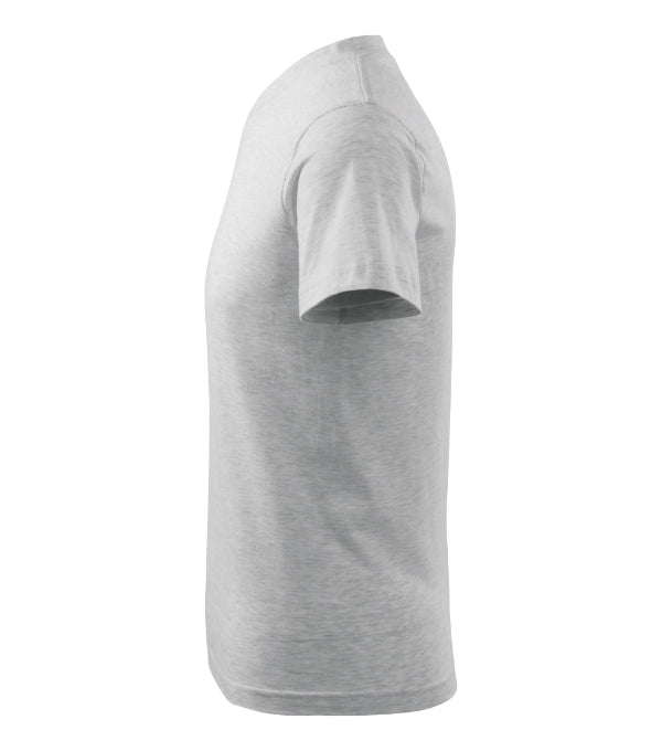 V-neck 102 Tričko unisex — svetlosivý melír
