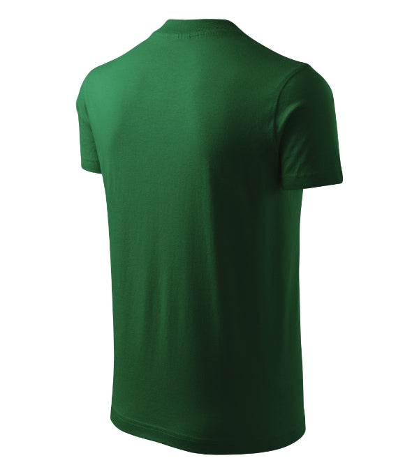 V-neck 102 Tričko unisex — fľaškovozelená