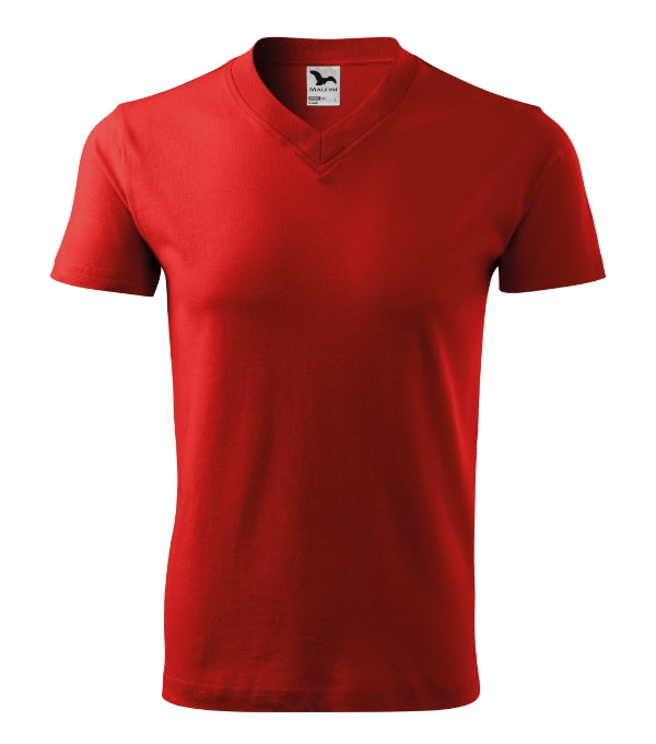 V-neck 102 Tričko unisex — červená