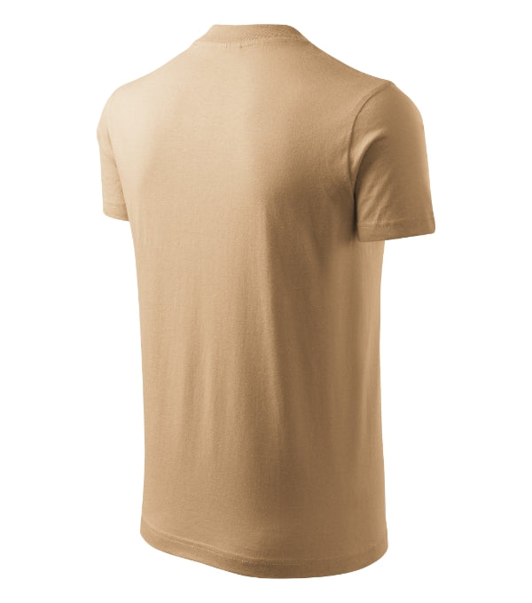 V-neck 102 Tričko unisex — piesková