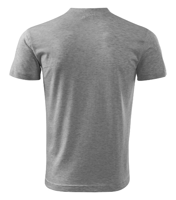V-neck 102 Tričko unisex — tmavosivý melír