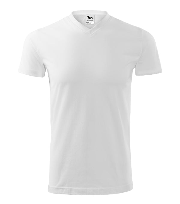 Heavy V-neck 111 Tričko unisex — biela