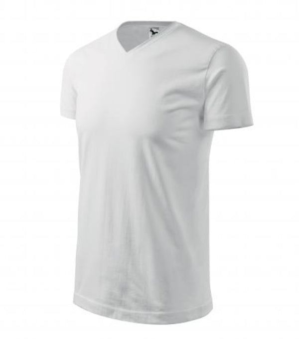 Heavy V-neck 111 Tričko unisex — biela