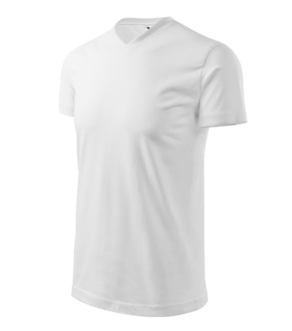 Heavy V-neck 111 Tričko unisex — biela
