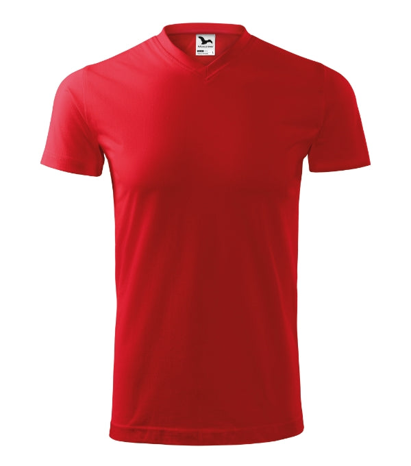 Heavy V-neck 111 Tričko unisex — červená