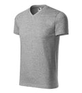 Heavy V-neck 111 Tričko unisex — tmavosivý melír
