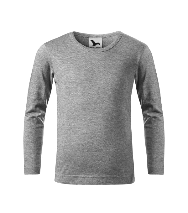 Fit-T LS 121 Tričko detské — tmavosivý melír