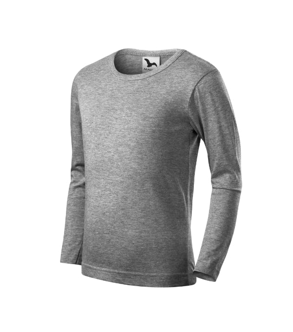 Fit-T LS 121 Tričko detské — tmavosivý melír