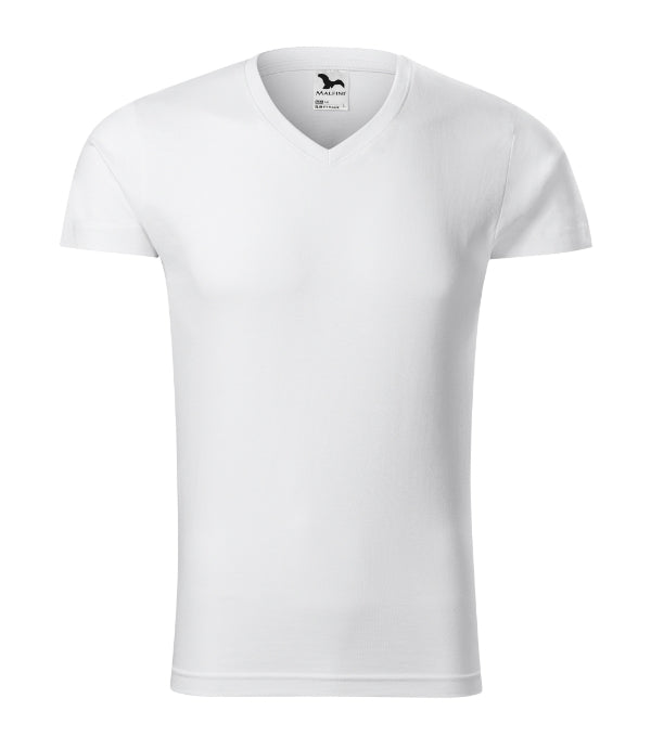 Slim Fit V-neck 146 Tričko pánske — biela