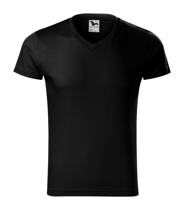 Slim Fit V-neck 146 Tričko pánske — čierna