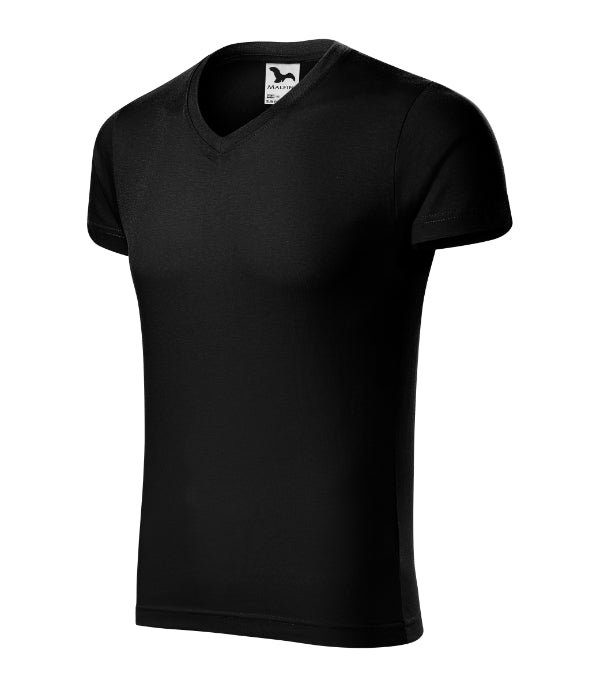 Slim Fit V-neck 146 Tričko pánske — čierna