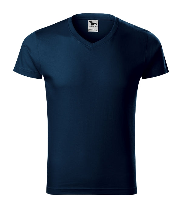 Slim Fit V-neck 146 Tričko pánske — tmavomodrá