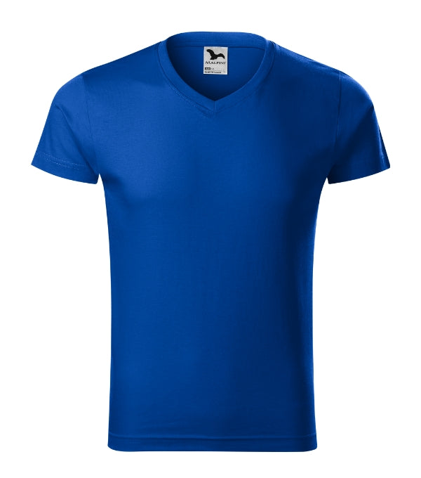 Slim Fit V-neck 146 Tričko pánske — kráľovská modrá