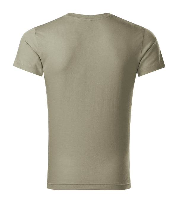 Slim Fit V-neck 146 Tričko pánske — svetlá khaki