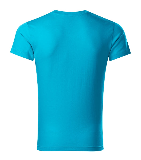 Slim Fit V-neck 146 Tričko pánske — tyrkysová