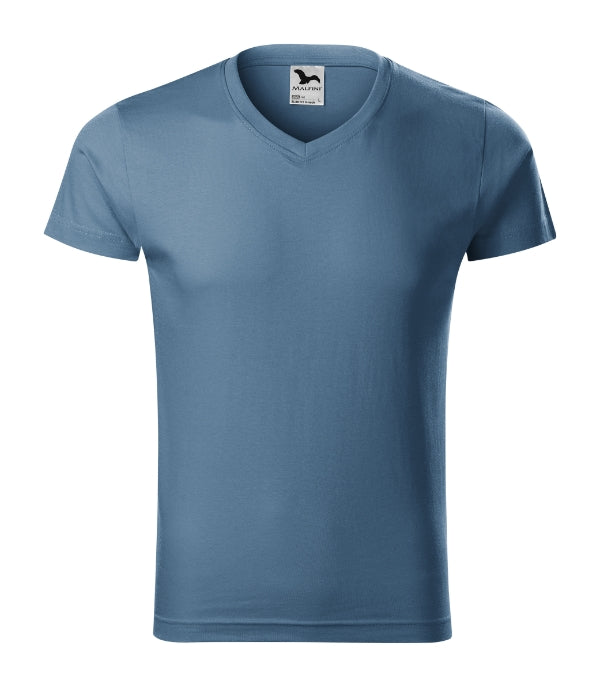 Slim Fit V-neck 146 Tričko pánske — denim