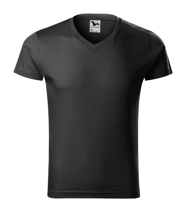 Slim Fit V-neck 146 Tričko pánske — ebony gray