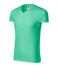 Slim Fit V-neck 146 Tričko pánske — mätová