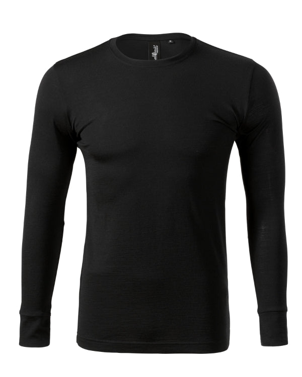 Merino Rise LS 159 Tričko pánske — čierna