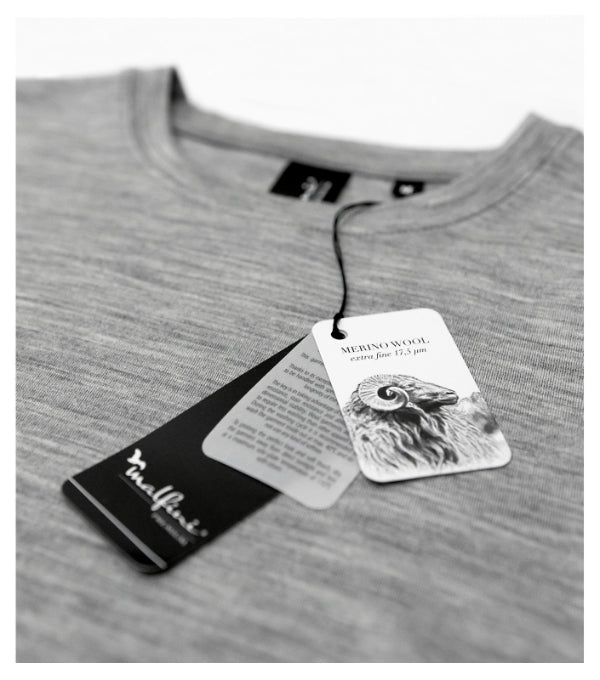 Merino Rise LS 159 Tričko pánske — tmavosivý melír