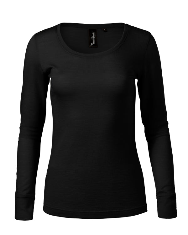 Merino Rise LS 160 Tričko dámske — čierna