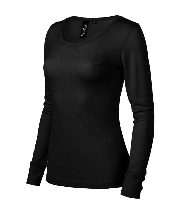 Merino Rise LS 160 Tričko dámske — čierna