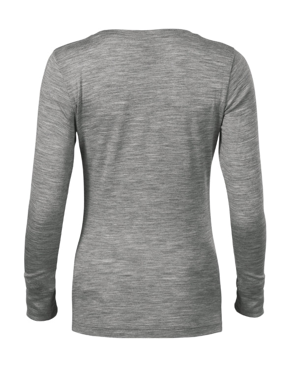 Merino Rise LS 160 Tričko dámske — tmavosivý melír