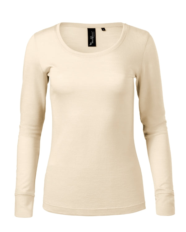 Merino Rise LS 160 Tričko dámske — mandľová
