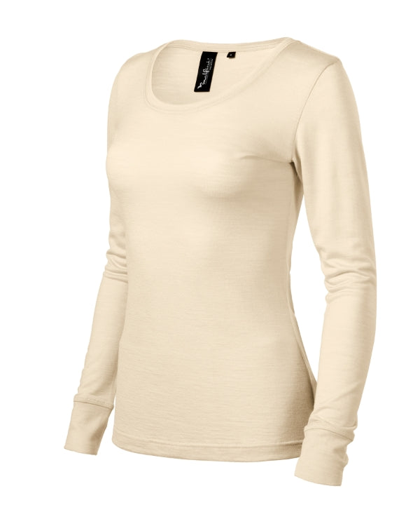Merino Rise LS 160 Tričko dámske — mandľová