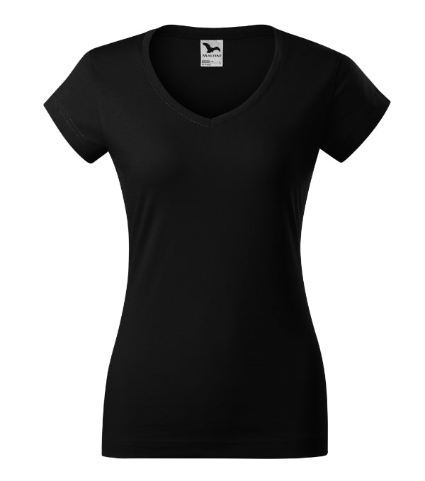Fit V-neck 162 Tričko dámske — čierna