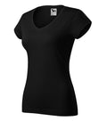 Fit V-neck 162 Tričko dámske — čierna