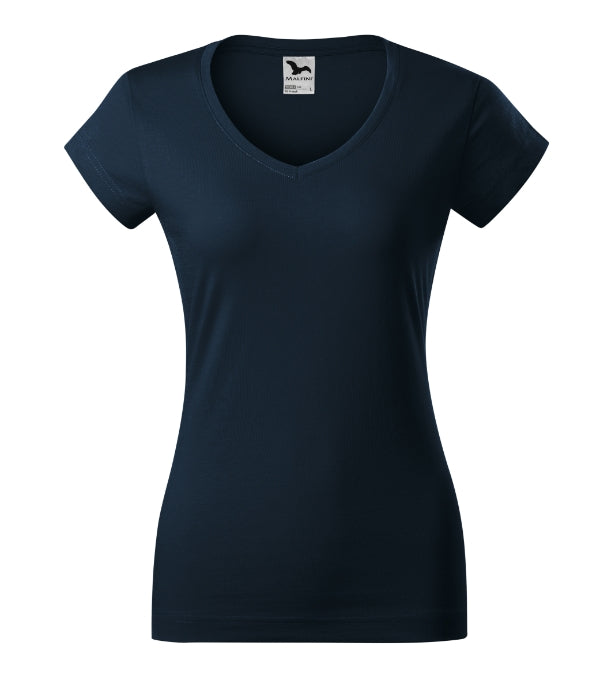 Fit V-neck 162 Tričko dámske — tmavomodrá