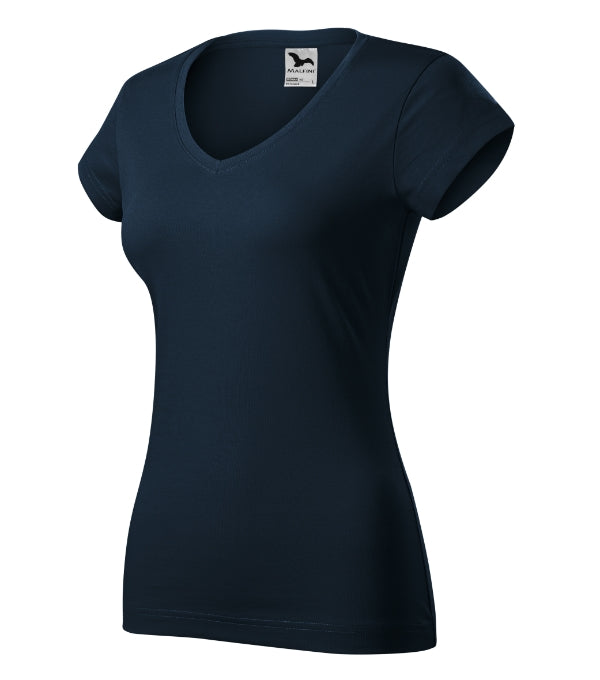 Fit V-neck 162 Tričko dámske — tmavomodrá