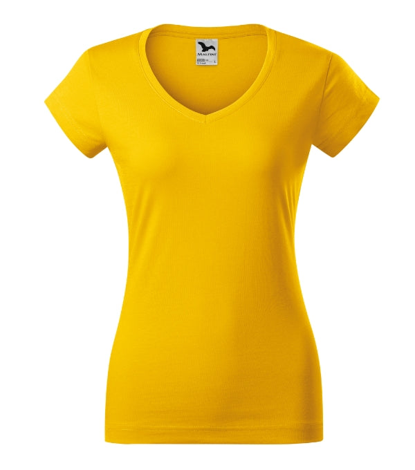 Fit V-neck 162 Tričko dámske — žltá
