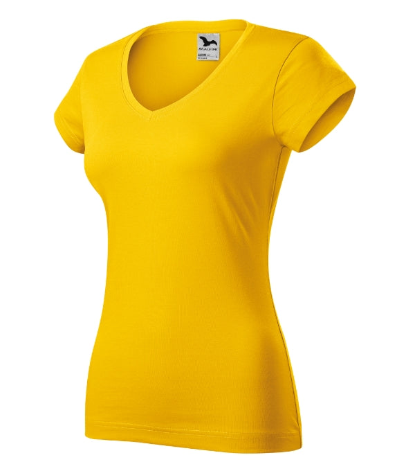 Fit V-neck 162 Tričko dámske — žltá