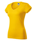 Fit V-neck 162 Tričko dámske — žltá