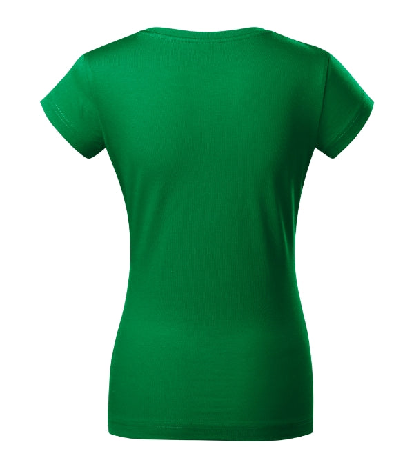 Fit V-neck 162 Tričko dámske — trávová zelená