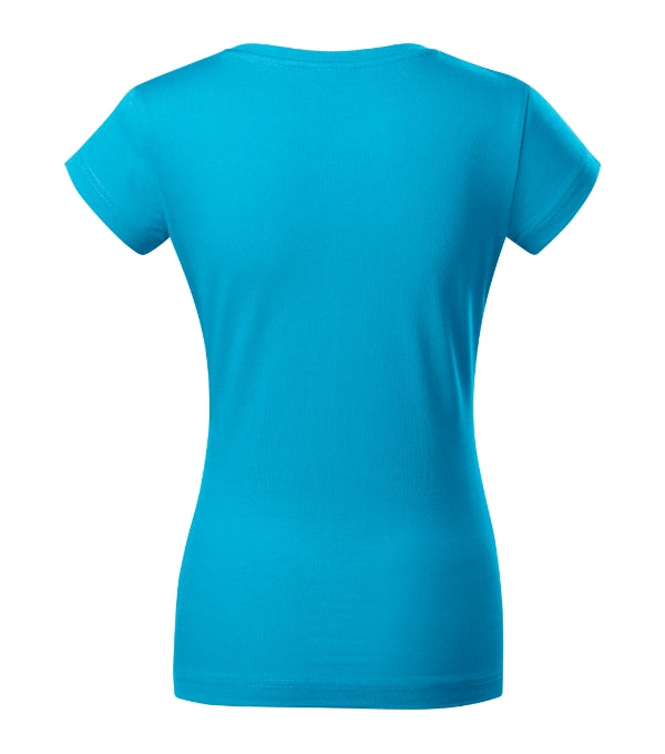 Fit V-neck 162 Tričko dámske — tyrkysová