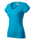 Fit V-neck 162 Tričko dámske — tyrkysová