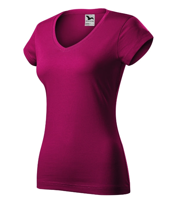 Fit V-neck 162 Tričko dámske — fuchsia red