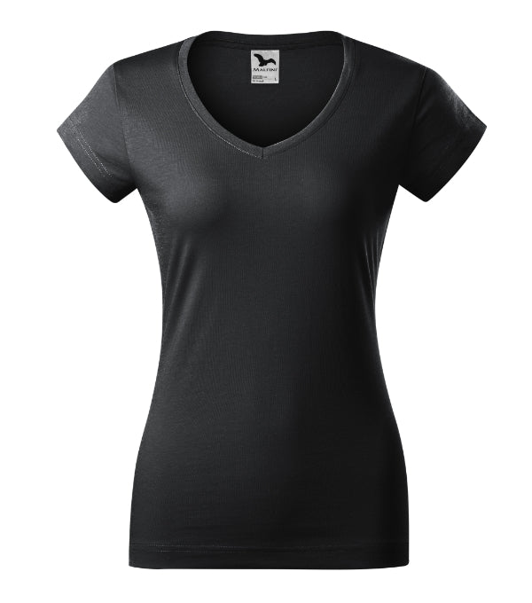 Fit V-neck 162 Tričko dámske — ebony gray