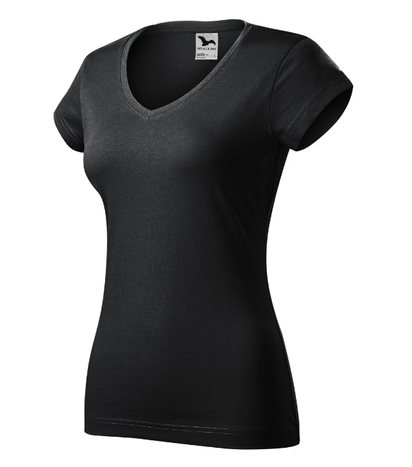 Fit V-neck 162 Tričko dámske — ebony gray