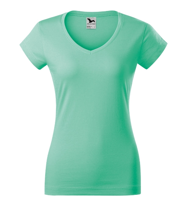 Fit V-neck 162 Tričko dámske — mätová