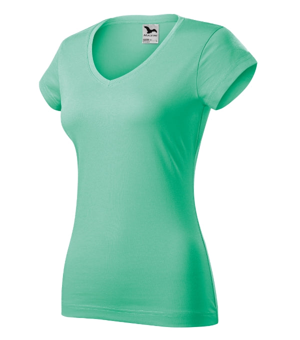 Fit V-neck 162 Tričko dámske — mätová